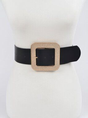 Rhinestone Square Buckle Plus Size Belt